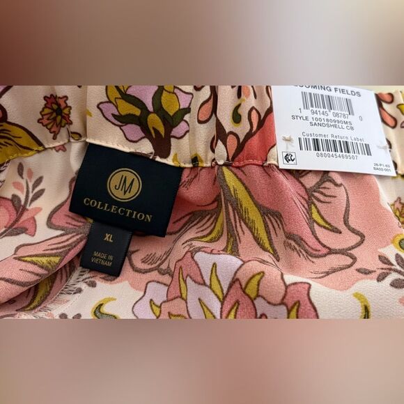 NWT JM Collection Pink and Cream Patterned Pants - Picture 4 of 4